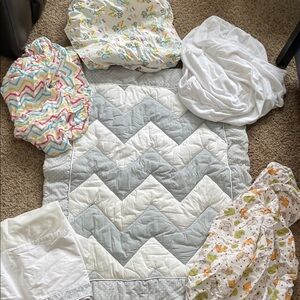 Baby crib sheets and comforter